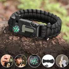 Outdoor Multi-Function Paracord Survival Bracelet Men Women Camping Adventure Emergency Rescue Survival Rope Bracelet - 綠色 - 查看 3