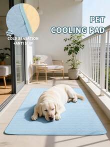 1pc Premium Cooling Mat, Breathable Ice Silk Pet Bed Pad, Summer Cooling Cushion For Dogs & Cats, Non-Slip Washable Reusable For Small/Medium/Large Pets - Mocha Brown - View 1