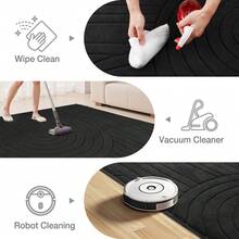 Sour Lemon Rugs Living Room Extra Large 200x300cm,3D Semicircular Pattern Area Rugs For Bedroom, Modern Annualrings Area Rugs,Machine Washable Carpet Anti Slip Short Pile Rug,Best For Dorms, Bedroom, Living Room - Black - View 3