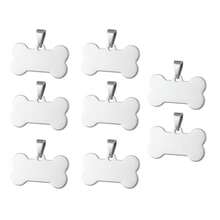 8Packs Stains Steel Dog ID Tags  Pe Bone S Blank Engrang Tag 40*21mm Anti-Rust Persond Pet ID Pent Durable Pet Name Tags  Ls D And Ca - Silver Color - View 8