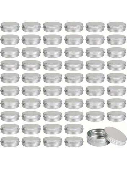 5pcs Threaded Aluminum Boxes, Metal Round Cans With Screw Lids, Reusable Containers For Arts, Crafts, Sewing Supplies Storage And Organization