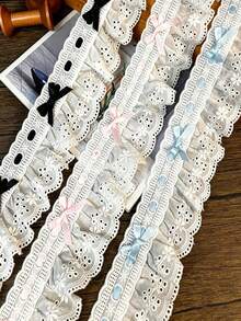 1pc Colorful Ribbon With Bow Lace Trim, Suitable For DIY Clothing, Gift Box Packaging, Embroidery, Weaving, Sewing Edging, Decorative Lace Accessories, Sewing Supplies - Multiple Styles - View 7