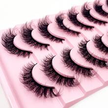 5D Faux Mink False Eyelashes 10 Pairs, Fluffy Soft Crisscross Style, Natural Extension Thick Voluminous Daily Lashes - Black - View 6