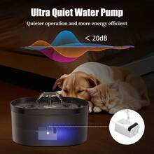 2.2L/74oz Pet Water Fountain | Quiet Cat Dog Water Dispenser With LED Light And Multi-Layer Filter, T-Shape Water Flow, Automatic Pet Water Feeder, USB Powered - 2.2L - View 8