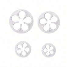 4pcs Plum Blossom Shaped Baking Molds, Cake Decorating Baking Tools, Kitchen Supplies - White - View 11