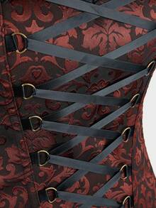 Corset Top Steampunk Pirate Corset For Women Renaissance Gothic Bodice Corsets - 棕色 - 查看 8