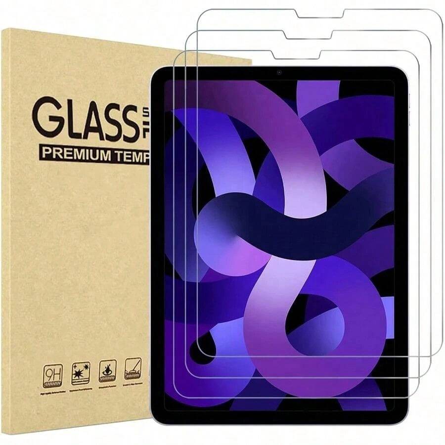 BOLLYMORE 3pcs Tempered Glass Screen Protector, Compatible With IPad, Compatible With IPad/Air/Pro/Mini/1/2/3/4/5/6/7/8/9/10/11th Gen/8.3 Inch/9.7 Inch/10.2 Inch/10.5 Inch/10.9 Inch/11 Inch/12.9 Inch/13 Inch/2018/2025/2022/Air 2024/Pro 2024/M2/M3/M4 - 3PCS HD Glass - View 1