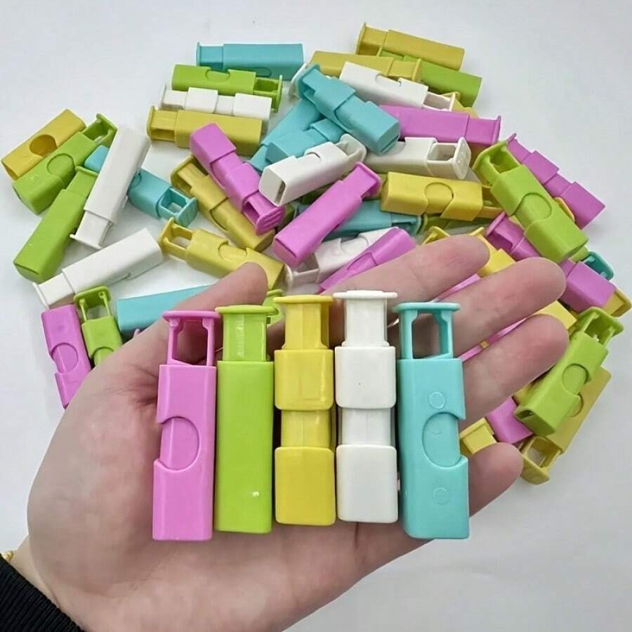 Clips de colores aleatorios para bolsas de pan, clips para bolsas de bagels, clips de sellado, cierres de fácil apriete, adecuados para sellar diferentes bolsas, suministros de cocina para el hogar - Múltiples estilos - Ver 1
