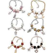 KIT1-6 Silver/Gold Charm Bracelet, Women's Style, Fashion Gift/Random Model - 5個隨機銀幣 - 查看 6