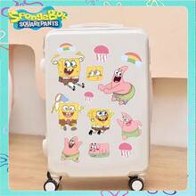 SpongeBob SquarePants 1张卡通可爱防水贴纸,笔记本电脑贴纸,趣味贴纸,适合成人,可用于装饰手机壳、笔记本、水瓶、行李箱等。是送给朋友的完美礼物,适合圣诞节、万圣节、派对和生日等场合。(款式随机) - 彩色 - 查看 6
