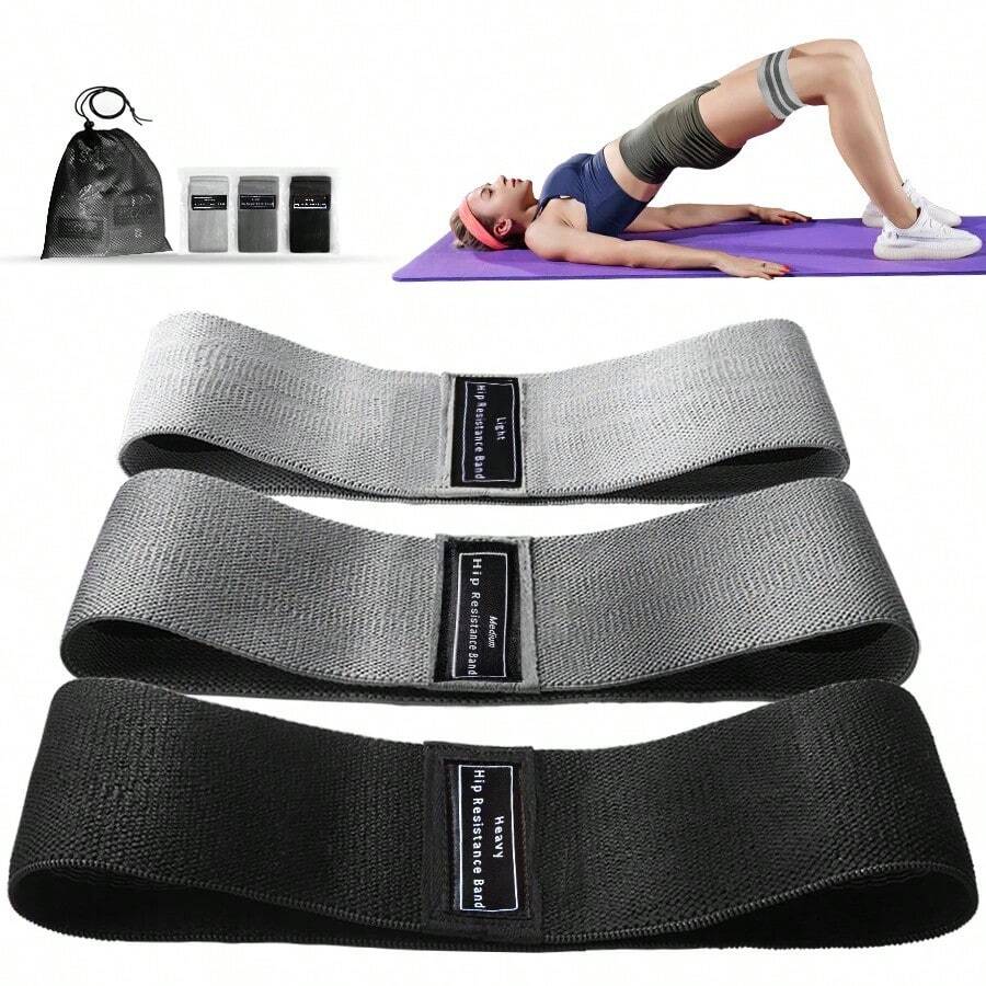 1 pieza Banda de resistencia tejida de color degradado, adecuada para entrenamiento de sentadillas y glúteos para hombres y mujeres, aplicable para gimnasio y yoga - Multicolor - Ver 1