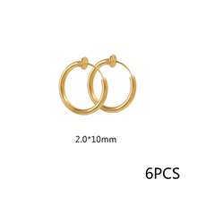 6 chiếc phụ kiện khuyên tai vòng bằng thép không gỉ 304 mạ vàng 18K, khuyên tai vòng mỏng không gây dị ứng, dụng cụ tự làm khuyên tai thủ công. - bông tai - Xem 11