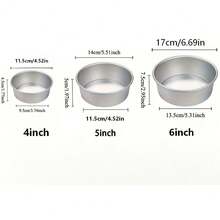4-Inch, 5-Inch And 6-Inch Round Aluminum Cake Baking Molds, Suitable For Making Sponge Cakes And Mousse Cakes. Fixed Bottom, Non-Stick Surface, Easy Demold And Clean. Essential Baking Tools For Birthdays, Weddings And Various Holiday Gatherings. - Multicolor - View 12
