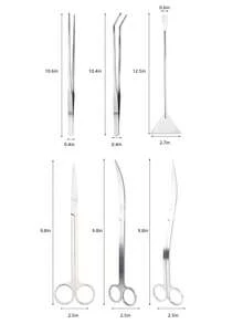 Bộ dụng cụ tạo cảnh quan bể cá 1/5 món, kéo tỉa cành bằng thép không gỉ, dụng cụ cạo làm sạch cây thủy sinh. - Xem 6