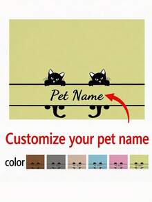 Personalized Custom Absorbent Dog Food Mat, Dog Feeding Mat, Cat Pattern, Personalized Dog Food Mat With Pet Name, Personalized Dog Mat, Can Be Customized According To Your Dog's Name, Perfect For Protecting Floors And Keeping Feeding Area Clean - Multicolor - View 3