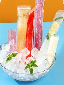 Reusable Popsicle Bags, Ice Cream Mold Bags With Funnel, Rectangular Self-Sealing Plastic Candy Bags, Durable And Fresh - Suitable For Yogurt, Fruit, Etc., Ideal For Parties, Travel, Weddings, Birthdays, Graduations, Outdoor Activities, Bachelorette Parties, Kitchen Supplies, Storage, Decoration - Multicolor - View 10