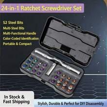 1 Set Precision Screwdriver Bit Kit, With Ratchet Handle Repair Tools, Color Coded Screwdriver Heads, With Storage Box, Household Hardware Tools For DIY And Home Repair - Multicolor - View 5