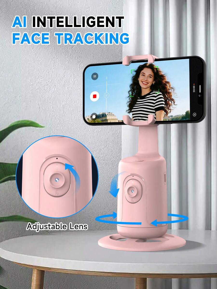 Giá đỡ điện thoại chống rung tự động theo dõi khuôn mặt, camera góc rộng, bộ dụng cụ sáng tạo nội dung cho quay vlog selfie, phát trực tiếp, livestream và gọi video. - Nhiều màu - Xem 1