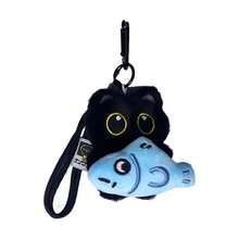 Lindo gato negro juguete de peluche llavero de muñeca pequeño colgante llavero de coche gatito muñeca de juguete para niño niña regalos de cumpleaños - A - Ver 14
