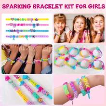 Children's DIY Educational String Bead Cartoon Bracelet, Letter-Pattern Educational Decorative Toy, Children's Girl Gift, Birthday Gift With Stickers - Multicolor - View 5