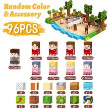 Sports Theme Building Blocks Set, 2CM-96PCS DIY Football & Basketball & Rugby & Volleyball Scene Assemble Toys, Educational Stacking Cubes For Kids - Multicolor - View 10