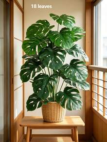 85/100cm 人造龜背竹仿生棕櫚植物，熱帶風情人造景觀植物，適合裝飾居家、庭院、辦公室、派對與婚禮，亦是情人節、生日、畢業及各種場合的完美禮物 - 彩色 - 查看 4