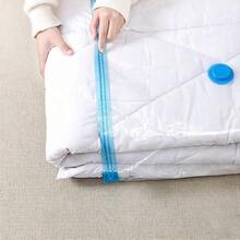 Bolsas de almacenamiento al vacío con cremallera, para guardar ropa, mantas y armarios [Bomba no incluida] - Ahorra un 80% de espacio, bolsas de almacenamiento para viajes (5 tamaños disponibles) - Azul y blanco - Ver 5
