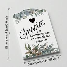 50pcs Spanish "Thank You" Gift Tags, Eucalyptus Green Wedding Favor Tags, 300g Cardstock, Suitable For Bridal Shower Party Celebrations (Tags Only, No String Included) - B - View 3