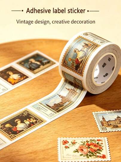 1/2pcs Vintage Washi Tape Fragments Series, Floral, Butterfly & Art Designs, Reusable Self-Adhesive Decorative Sealing Pieces, Random Styles, Suitable For Notebooks, Water Bottles & Crafts