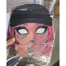 Hasbro 12个装韩流女团主题派对拍照道具纸面具，韩流女团派对服装，趣味半脸卡通人物面具，粉丝朋友礼物，新年礼物 - 彩色 - 查看 4