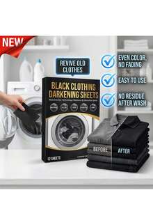 Black Clothes Darkening Sheets, Anti-Fade Color Lock Laundry Sheets For Dark Fabrics, Restore Faded Black Clothing - Restore Faded Black Clothing - View 14