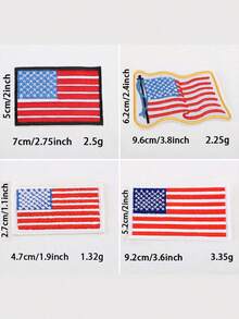 4pcs American Flag Pattern Tactical Patch Badge For Clothing, Backpack, Hat, Vest, Iron-On Backpack Accessories - American Flag - View 6