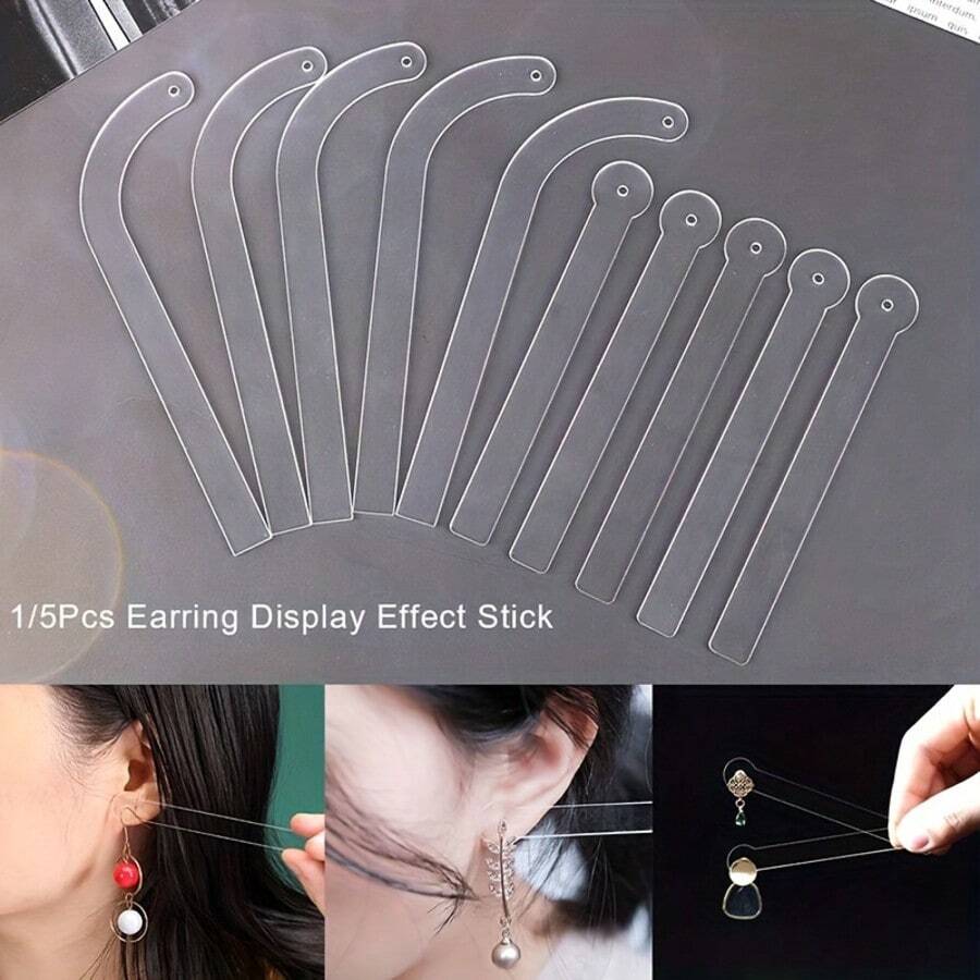 5pcs/10pcs Acrylic Earring Display Stands - Semi-Circle Jewelry Holder, 4.5 Inch Lightweight Durable Earring, Pendant Earring Rack, No Power Needed, Minimalist Design, Smooth Surface, Ideal For Boutiques, Retail Stores - Multiple Styles - View 1