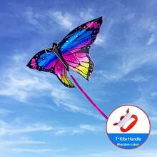 New Adult Kite, Colorful Butterfly Kite, Large Kite, Multi-Colored Kite With Flying Accessories, Outdoor Game Supplies - Blue and Pink Butterfly - View 3