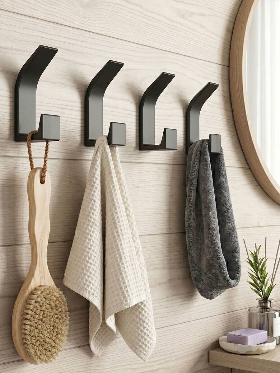 Bộ 3/5 móc treo chịu lực cao - Móc treo khăn cho phòng tắm, nhà bếp và nhà ở, móc treo khăn dán dễ lắp đặt cho phòng tắm, nhà bếp - Giá đỡ bền chắc cho quần áo ngủ, quần áo, mũ và chìa khóa/phụ kiện phòng tắm - Nhiều màu - Xem 1