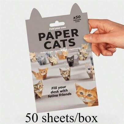 50 Sheets Animal Origami Paper Set, Cat Dog Dinosaur Folding Paper, DIY Handmade Craft Paper Kit For Kids