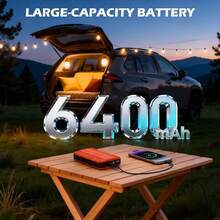 Portable 800A Peak Car Jump Starter, 12V Emergency Battery Booster With 6400mAh Power Bank Function, LED Flashlight/Strobe/SOS Light, USB & Type-C Charging Ports, Intelligent Safety Protection Against Reverse Polarity/Short Circuit, Anti-Misoperation Smart Clamps, Compact & Lightweight Design With Protective Case, Reliable For Starting 12V Cars, SUVs, Trucks Even In Extreme -20℃ To 60℃ Conditions, Ideal For Roadside Rescues & Outdoor Use - Kẹp dây thông minh kèm túi đựng - Màu đỏ - Xem 6