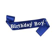 生日男孩肩帶與皇冠套裝－金色國王皇冠配藍色生日徽章緞帶胸針，男孩主題派對裝飾與拍照道具 - 彩色 - 查看 10