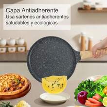 GOHOMKIC Crepera con Revestimiento Antiadherente 28cm con Espátula para Untar Tortitas, Válido para Cocinas de Gas y Cocinas de Inducción - Ver 6