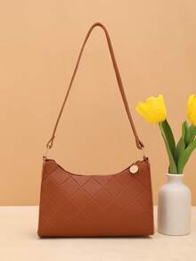 Multifunctional Large Capacity Women's Underarm Bag For Daily Outing, Casual Straw Woven Shoulder Bag - Brown - View 4