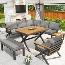 Modular Outdoor Seating Set With Modern Design - Grey - View 2