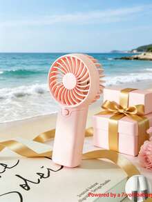 1件迷你手持電動風扇，便攜電池供電單按鈕手持風扇，女性睫毛風扇，戶外旅行、日常通勤、辦公、購物、閱讀、休閒必備（不含AAA電池） - 複色 - 查看 6