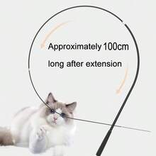 Vara telescópica ajustable de 3 secciones, juguete simulado de pájaro y gato, movimiento manual de pájaro, vara retráctil para almacenamiento fácil, juguete de mascota, juguete de gato, juguete de perro, regalo para gato - Multicolor - Ver 4