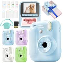 Instant Print Camera Instant Print Camera With Interesting Photo Frame And Color Filter 8X Zoom 1080P HD Digital Camera With Continuous Photography And Flashlight Instant Camera With Puzzle Games And Music Player Birthday Gift And Holiday Gift - Multicolor - View 2