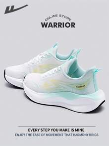 Giày thể thao phong cách retro Warrior dành cho nữ, thích hợp cho mùa xuân và hè. Giày chạy bộ thoải mái, kiểu dáng đơn giản nhưng vẫn thanh lịch. Giày sneaker phù hợp sử dụng quanh năm, bền bỉ, thích hợp cho cả ngày tập luyện. - trắng/xanh - Xem 6