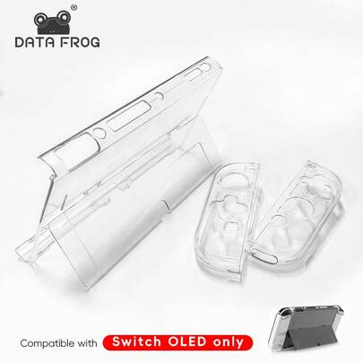  Funda protectora de Body completo transparente para Nintendo Switch OLED de DATA FROG, cristal claro, accesorio resistente a los arañazos