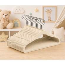 Kit 40 Cabides Infantil Bebê Veludo Não Escorrega Rister Baby - Bege - Visão 5