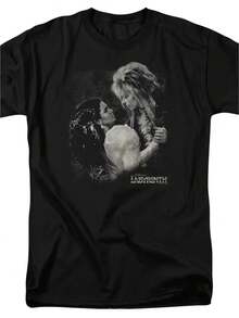 Dream Dance Labyrinth[Cool Design] Street Trending Style Women's Tee With Comfortable 180g Round Neck Shorts Same Gender Design And Sleeves Men's T Shirts - màu đen - Xem 1