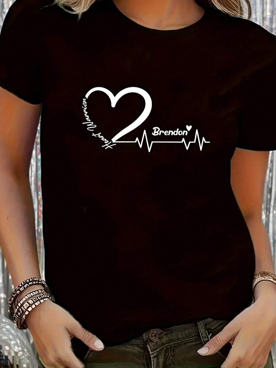 Nueva camiseta con patrón creativo del corazón