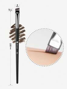 DUcare 1pc Classic Black Eyebrow/Eyeliner Brush, Soft Dense Bristles, Angled Design For Precise Eye Makeup Application, Multi-Functional Makeup Brush - Black - View 7
